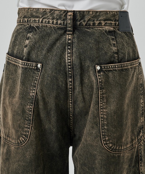 Jieda（ジエダ）の「別注 DOUBLE KNEE DENIM SHORTS（デニムパンツ・メンズ・ブラック/インディゴブルー・S/M）」の10枚目の写真