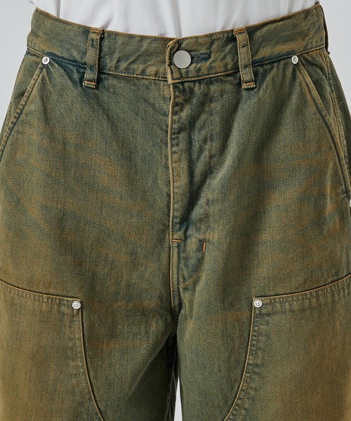 Jieda（ジエダ）の「別注 DOUBLE KNEE DENIM SHORTS（デニムパンツ・メンズ・ブラック/インディゴブルー・S/M）」の13枚目の写真