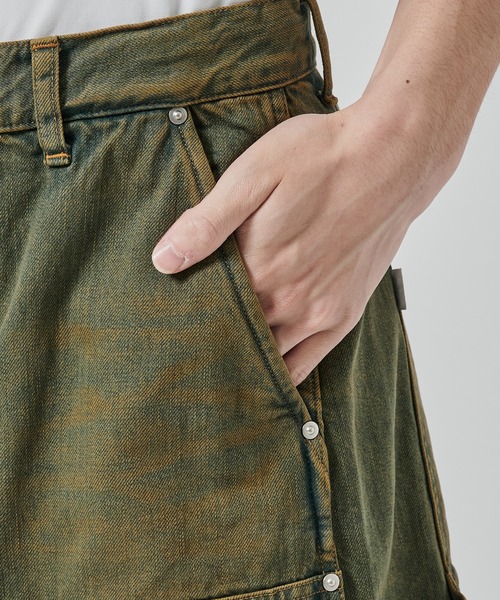 Jieda（ジエダ）の「別注 DOUBLE KNEE DENIM SHORTS（デニムパンツ・メンズ・ブラック/インディゴブルー・S/M）」の14枚目の写真