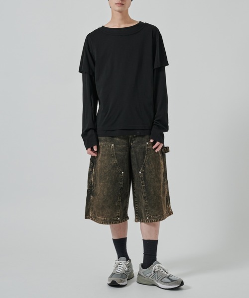 BOHEMIAN SEOUL] DESTROYED GRAY DENIM SHORTS 正規品 韓国