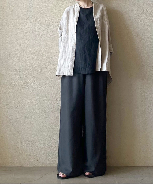 JOURNAL STANDARD LUXE(ジャーナルスタンダード ラックス)の「《追加》フレンチリネンツイル ノースリーブブラウス(シャツ/ブラウス・レディース・ホワイト/レッド/ブラック・FREE)」の4枚目の写真