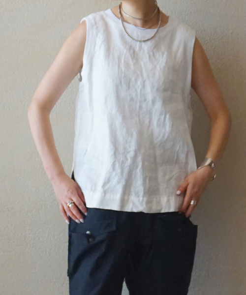 JOURNAL STANDARD LUXE(ジャーナルスタンダード ラックス)の「《追加》フレンチリネンツイル ノースリーブブラウス(シャツ/ブラウス・レディース・ホワイト/レッド/ブラック・FREE)」の9枚目の写真