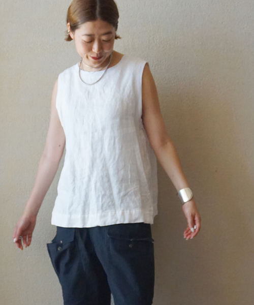 JOURNAL STANDARD LUXE(ジャーナルスタンダード ラックス)の「《追加》フレンチリネンツイル ノースリーブブラウス(シャツ/ブラウス・レディース・ホワイト/レッド/ブラック・FREE)」の10枚目の写真