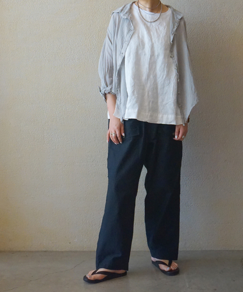 JOURNAL STANDARD LUXE(ジャーナルスタンダード ラックス)の「《追加》フレンチリネンツイル ノースリーブブラウス(シャツ/ブラウス・レディース・ホワイト/レッド/ブラック・FREE)」の11枚目の写真