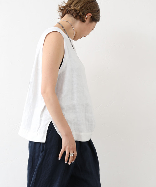 JOURNAL STANDARD LUXE(ジャーナルスタンダード ラックス)の「《追加》フレンチリネンツイル ノースリーブブラウス(シャツ/ブラウス・レディース・ホワイト/レッド/ブラック・FREE)」の12枚目の写真