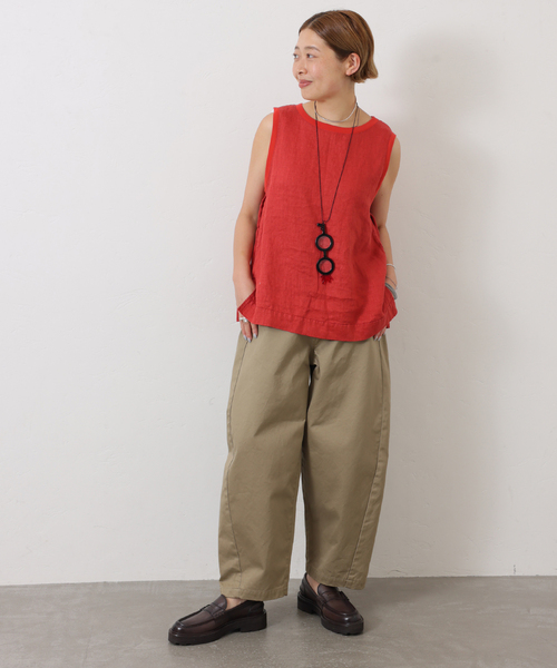 JOURNAL STANDARD LUXE(ジャーナルスタンダード ラックス)の「《追加》フレンチリネンツイル ノースリーブブラウス(シャツ/ブラウス・レディース・ホワイト/レッド/ブラック・FREE)」の13枚目の写真