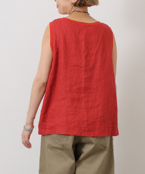JOURNAL STANDARD LUXE(ジャーナルスタンダード ラックス)の「《追加》フレンチリネンツイル ノースリーブブラウス(シャツ/ブラウス・レディース・ホワイト/レッド/ブラック・FREE)」の14枚目の写真