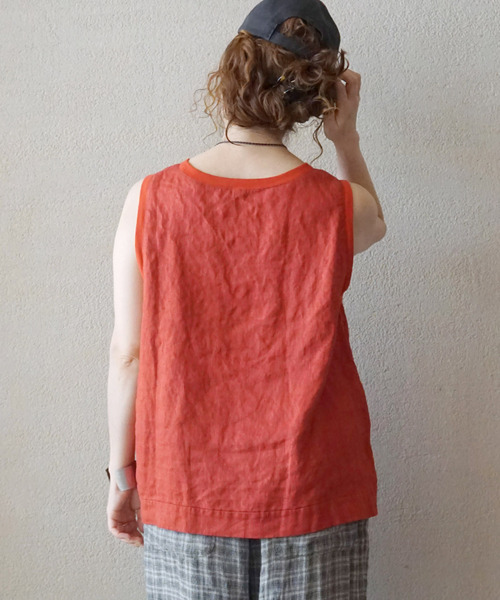 JOURNAL STANDARD LUXE(ジャーナルスタンダード ラックス)の「《追加》フレンチリネンツイル ノースリーブブラウス(シャツ/ブラウス・レディース・ホワイト/レッド/ブラック・FREE)」の18枚目の写真