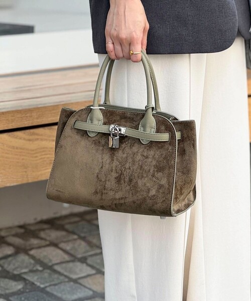 NOLLEY’S（ノーリーズ）の「【SINBONO/シンボノ】 スエードコンビトートバッグ（トートバッグ・レディース・ブラウン/キャメル/ブラック/ベージュ/オリーブ・FREE）」の4枚目の写真