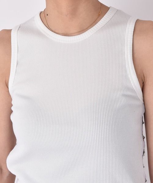 AKTE(アクテ)の「サイドホックタンクトップ(タンクトップ・レディース・ホワイト/ブラック・FREE)」の14枚目の写真