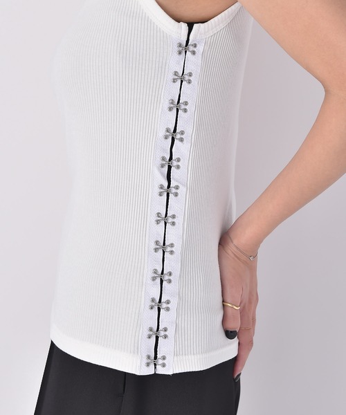 AKTE(アクテ)の「サイドホックタンクトップ(タンクトップ・レディース・ホワイト/ブラック・FREE)」の13枚目の写真