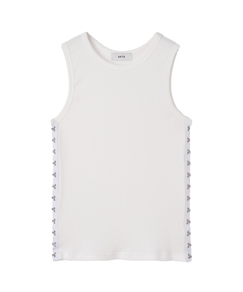AKTE(アクテ)の「サイドホックタンクトップ(タンクトップ・レディース・ホワイト/ブラック・FREE)」の10枚目の写真
