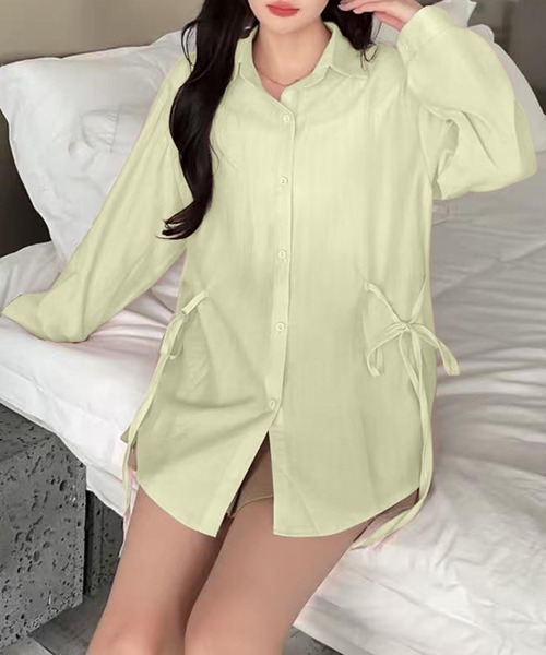 aimoha(アイモハ)の「ウエストリボンシアーシャツ (SS)(シャツ/ブラウス・レディース・ホワイト/ピンク/ベージュ/オフホワイト・FREE)」の19枚目の写真