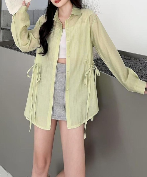 aimoha(アイモハ)の「ウエストリボンシアーシャツ (SS)(シャツ/ブラウス・レディース・ホワイト/ピンク/ベージュ/オフホワイト・FREE)」の20枚目の写真