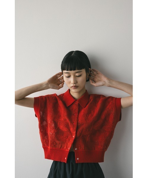 今期完売品！stylemixerエンブロイダリーニットトップ　花柄　透かし編み エンブロイダリーニットトップ｜STYLEMIXER（スタイルミキサー