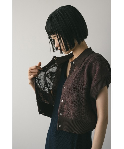今期完売品！stylemixerエンブロイダリーニットトップ　花柄　透かし編み エンブロイダリーニットトップ（ニット/セーター）｜STYLEMIXER