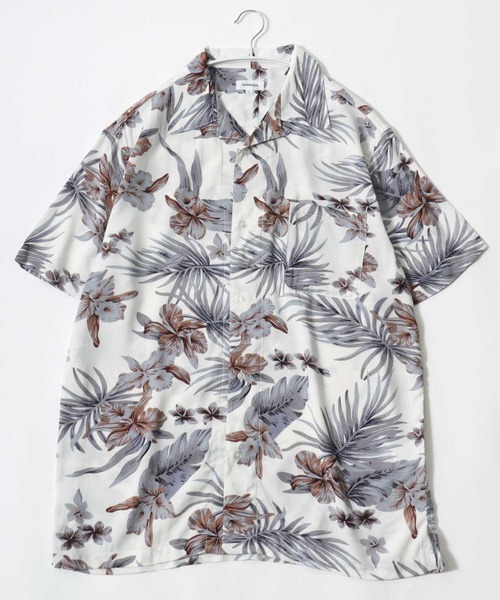 Salong hameu(サロン ハミュー)の「レーヨンアロハシャツ メンズ レディース ユニセックス/無地・花柄・和柄・総柄 半袖(シャツ/ブラウス・メンズ・ネイビー系/ブラック系その他/ネイビー系2/ブラック系その他3/ホワイト系その他2/ブラック/ブルー系その他2/ブラック系その他2/ネイビー系3/ブルー系その他3/ネイビー系4/ブラウン系その他/ホワイト系その他/ネイビー系1/ブラック系その他4/ブルー系その他/オレンジ/グリーン系その他/グリーン系その他2・S/M/L/LL)」の20枚目の写真