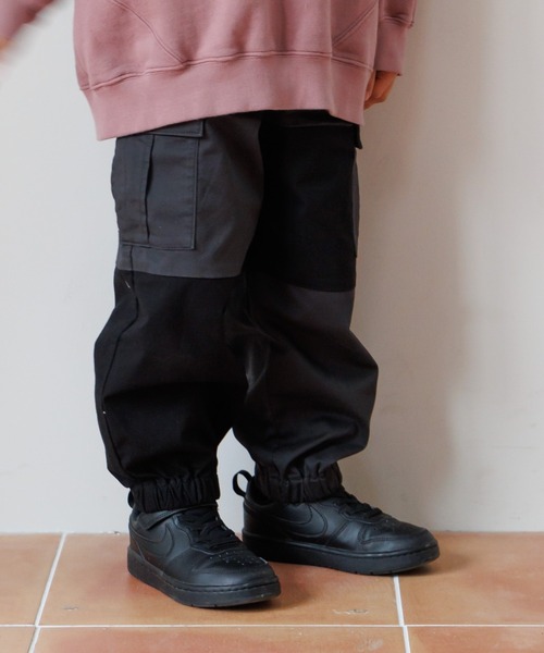 MAKE YOUR DAY（メイクユアデイ）の「異素材切替カーゴパンツ■80～140cm（カーゴパンツ・キッズ・ブラック/カーキ・130/80/90/100/110/120/140）」の11枚目の写真