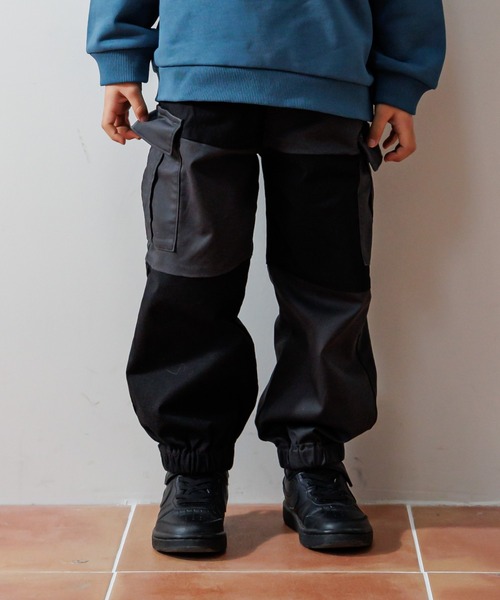 MAKE YOUR DAY（メイクユアデイ）の「異素材切替カーゴパンツ■80～140cm（カーゴパンツ・キッズ・ブラック/カーキ・130/80/90/100/110/120/140）」の8枚目の写真