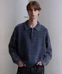 【CLEL】Vintage Design 3D Knit Polo / ヴィンテージデザイン3Dニットポロ