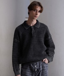 CLEL(NC)́yCLELzVintage Design 3D Knit Polo / Be[WfUC3Djbg|(jbg/Z[^[)