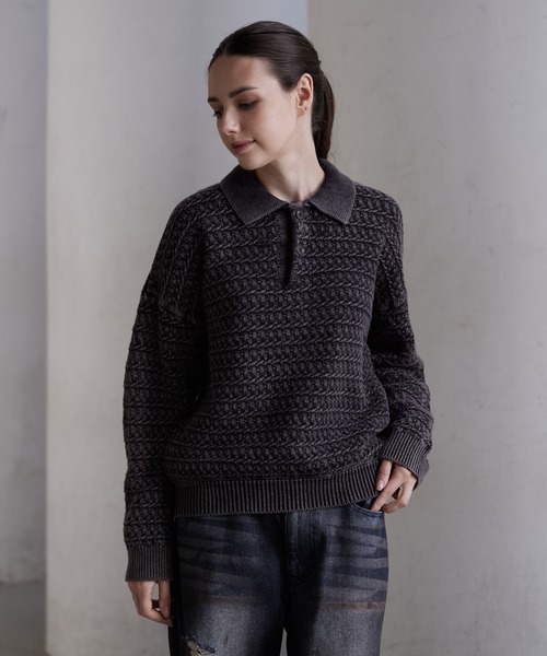 CLEL（クレイル）の「【CLEL】Vintage Design 3D Knit Polo