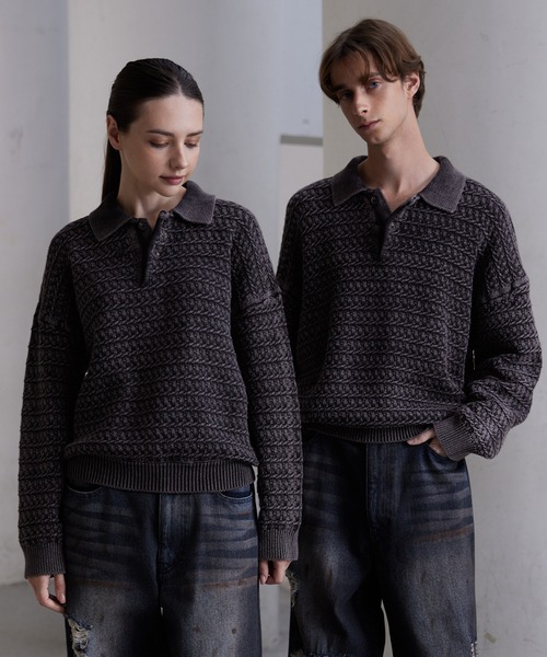 CLEL（クレイル）の「【CLEL】Vintage Design 3D Knit Polo