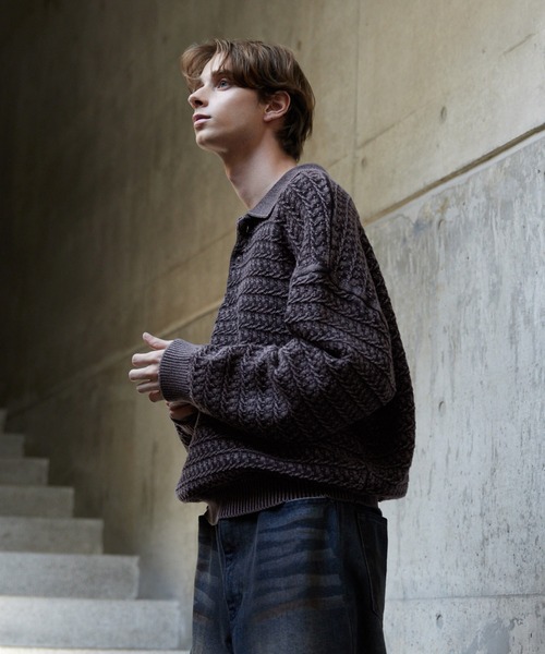 CLEL（クレイル）の「【CLEL】Vintage Design 3D Knit Polo