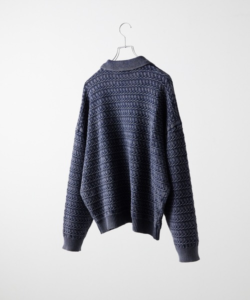 CLEL】Vintage Design 3D Knit Polo / ヴィンテージデザイン3D