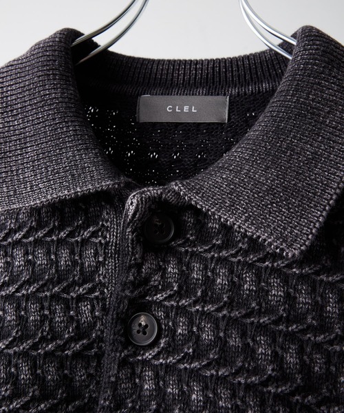 CLEL(クレイル)の「【CLEL】Vintage Design 3D Knit Polo / ヴィンテージデザイン3Dニットポロ(ニット/セーター・メンズ・チャコールグレー/チャコールアッシュ/ネイビー・M/S/XS/L)」の9枚目の写真