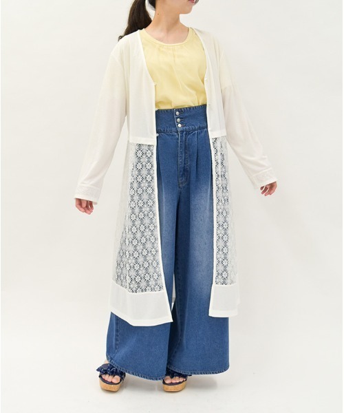 axes femme（アクシーズファム）の「ＵＶカットレース切替カーデ（カーディガン/ボレロ・レディース・ブラック/ホワイト/グリーン・FREE）」の2枚目の写真