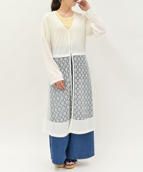 axes femme（アクシーズファム）の「ＵＶカットレース切替カーデ（カーディガン/ボレロ・レディース・ブラック/ホワイト/グリーン・FREE）」の6枚目の写真