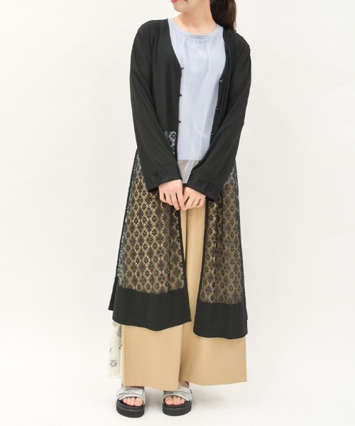 axes femme（アクシーズファム）の「ＵＶカットレース切替カーデ（カーディガン/ボレロ・レディース・ブラック/ホワイト/グリーン・FREE）」の8枚目の写真