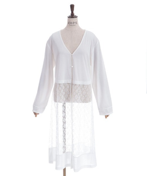 axes femme（アクシーズファム）の「ＵＶカットレース切替カーデ（カーディガン/ボレロ・レディース・ブラック/ホワイト/グリーン・FREE）」の9枚目の写真