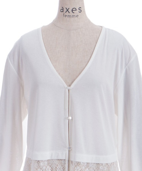axes femme（アクシーズファム）の「ＵＶカットレース切替カーデ（カーディガン/ボレロ・レディース・ブラック/ホワイト/グリーン・FREE）」の12枚目の写真