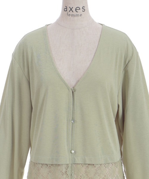 axes femme（アクシーズファム）の「ＵＶカットレース切替カーデ（カーディガン/ボレロ・レディース・ブラック/ホワイト/グリーン・FREE）」の21枚目の写真