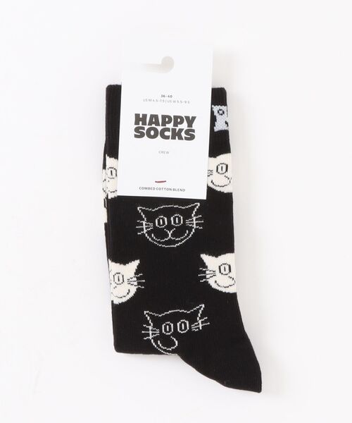 Happy Socks(ハッピーソックス)の「★Happy Socks★ CAT Design sock(ソックス/靴下・レディース・ブラック系その他/ブラック/ホワイト・MEDIUM/SMALL)」の3枚目の写真