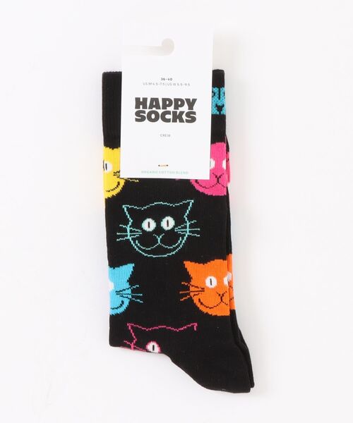 Happy Socks(ハッピーソックス)の「★Happy Socks★ CAT Design sock(ソックス/靴下・レディース・ブラック系その他/ブラック/ホワイト・MEDIUM/SMALL)」の2枚目の写真