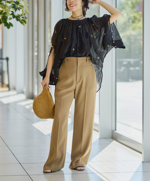 IENA IENA LA BOUCLE 麻シーチングサーキュラーブラウス IENA LA