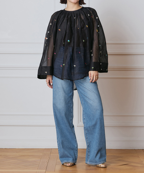 セール】IENA LA BOUCLE フラワー刺繍ボレロブラウス（シャツ/ブラウス