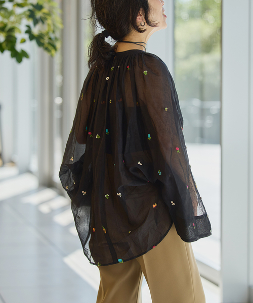セール】IENA LA BOUCLE フラワー刺繍ボレロブラウス（シャツ/ブラウス