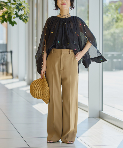 IENA LA BOUCLE(イエナラブークル)の「IENA LA BOUCLE フラワー刺繍ボレロブラウス(シャツ/ブラウス・レディース・ブラック・FREE)」の10枚目の写真