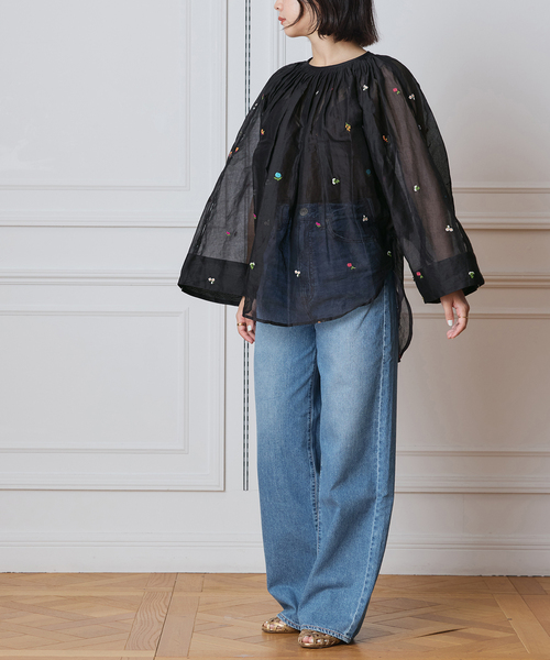 IENA LA BOUCLE(イエナラブークル)の「IENA LA BOUCLE フラワー刺繍ボレロブラウス(シャツ/ブラウス・レディース・ブラック・FREE)」の20枚目の写真