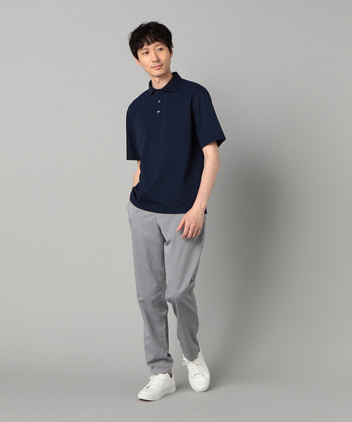 COMME CA MEN(コムサメン)の「AEGEAN ORGANICシルケットカノコ カッタウェイポロシャツ(ポロシャツ・メンズ・グレー/ネイビー・L/M)」の6枚目の写真