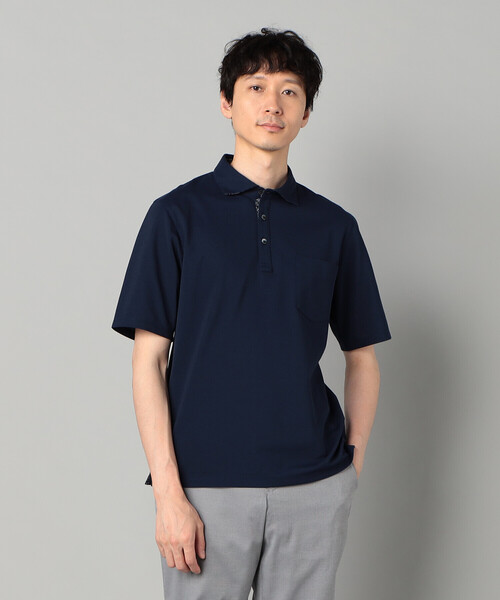 COMME CA MEN(コムサメン)の「AEGEAN ORGANICシルケットカノコ カッタウェイポロシャツ(ポロシャツ・メンズ・グレー/ネイビー・L/M)」の8枚目の写真