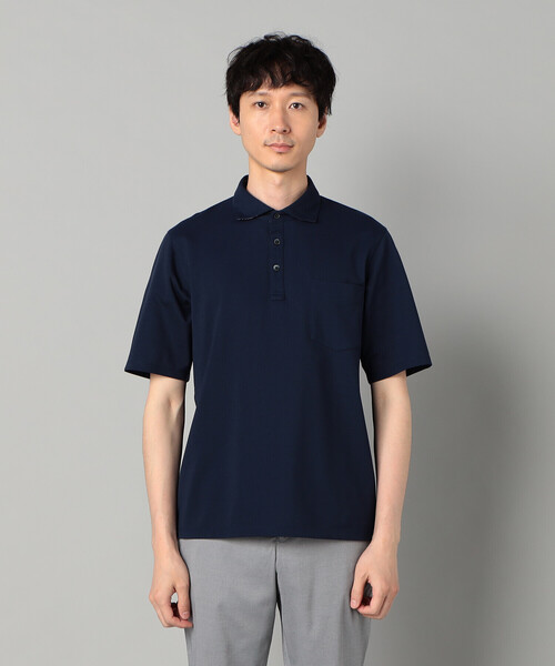 COMME CA MEN(コムサメン)の「AEGEAN ORGANICシルケットカノコ カッタウェイポロシャツ(ポロシャツ・メンズ・グレー/ネイビー・L/M)」の9枚目の写真