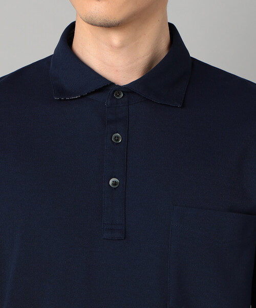 COMME CA MEN(コムサメン)の「AEGEAN ORGANICシルケットカノコ カッタウェイポロシャツ(ポロシャツ・メンズ・グレー/ネイビー・L/M)」の12枚目の写真