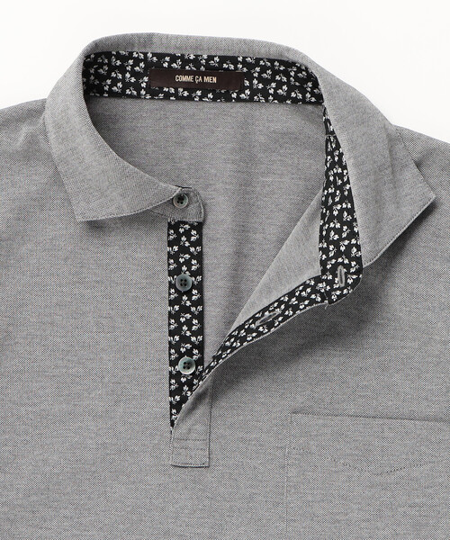 COMME CA MEN(コムサメン)の「AEGEAN ORGANICシルケットカノコ カッタウェイポロシャツ(ポロシャツ・メンズ・グレー/ネイビー・L/M)」の16枚目の写真