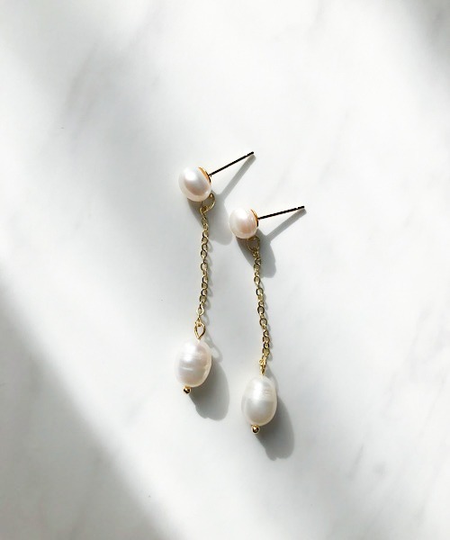 【パフュームコロン】ステーション パール ロングピアス バロック パール ロング ピアス イヤリング Baroque Pearl Long
