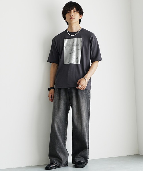セール】【MinoriTY】ソフトタッチ×厚手仕立て ボックス箔プリントT
